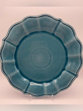 The Pioneer Woman Paige Turquoise Blue Beaded Scalloped Dinner Plates – Set of 2